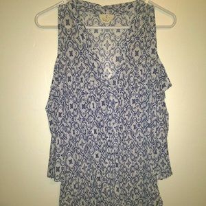 3/4 sleeve Cold Shoulder Blouse w/Tie